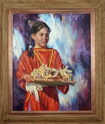 Niña con maíz (Apache) - Guadalupe Apodaca