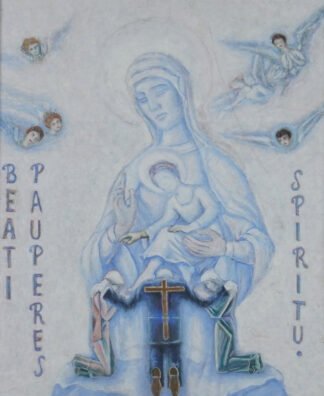 Virgen con familia en Azul - Benjamín Coria
