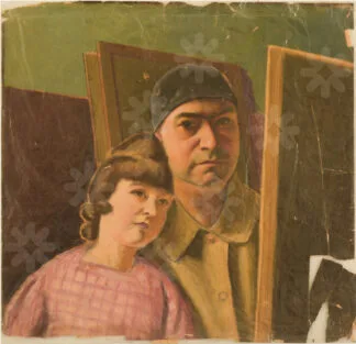 Autoretrato con hija Judith - Benjamín Coria