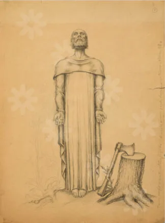 Boceto leñador - Benjamín Coria